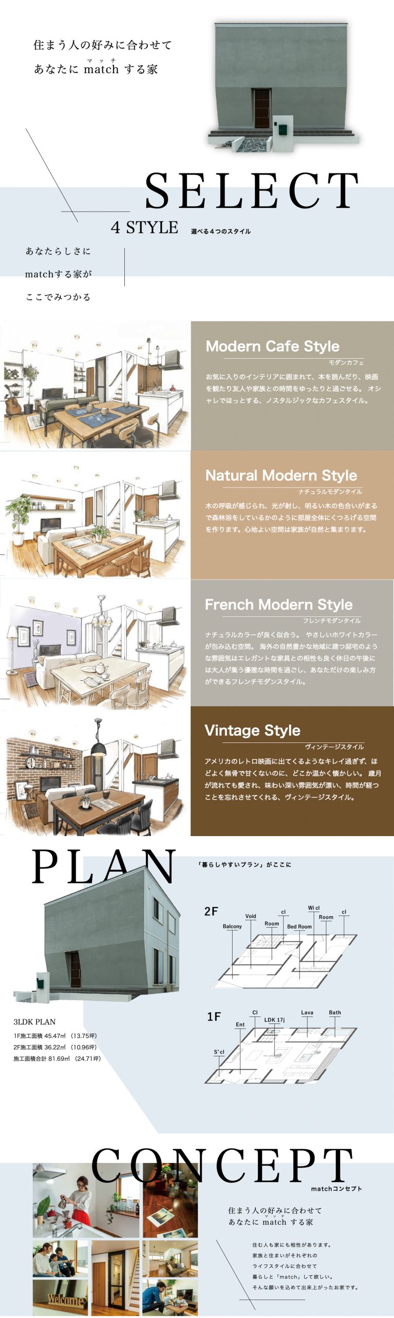 match|住まう人の好みに合わせてあなたにマッチする家